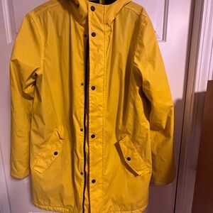 Only & Sons Men's Yellow Hooded RainCoat, Size L